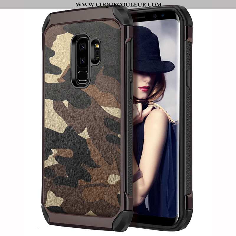 Housse Samsung Galaxy S9+ Tendance Camouflage Incassable, Étui Samsung Galaxy S9+ Fluide Doux Coque 