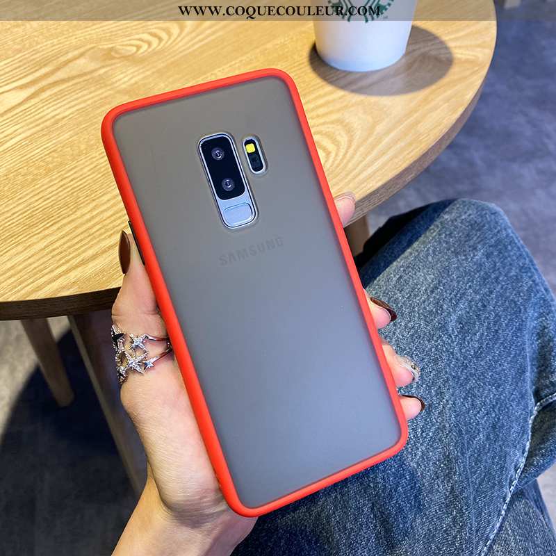 Housse Samsung Galaxy S9+ Créatif Étoile Incassable, Étui Samsung Galaxy S9+ Silicone Nouveau Rouge