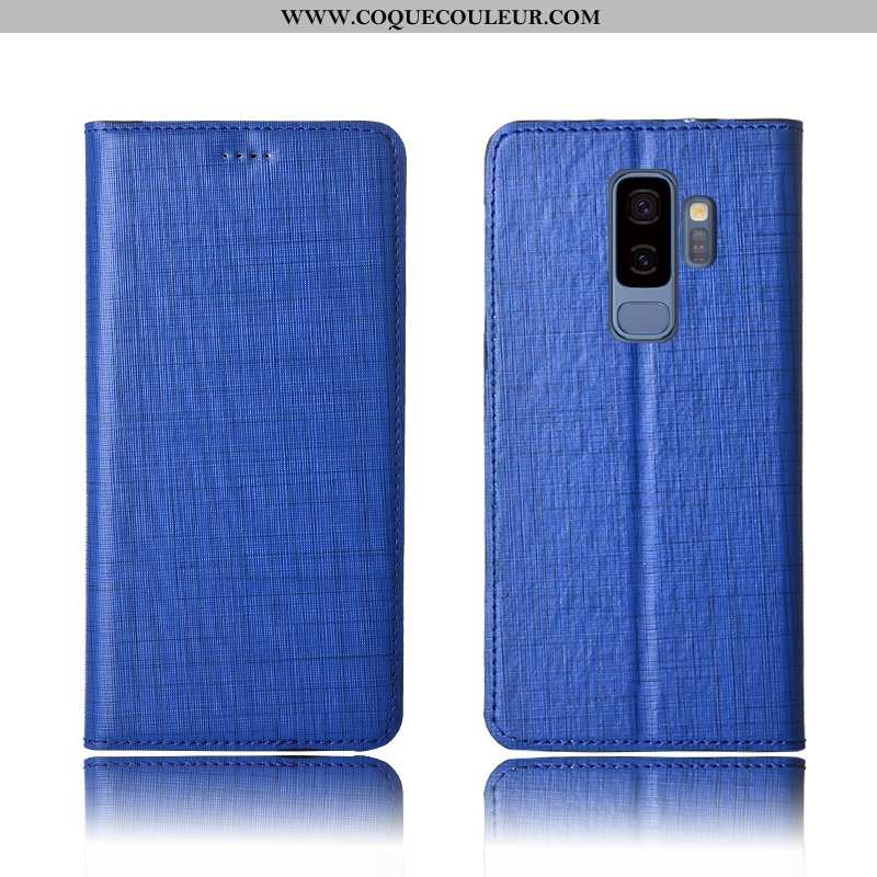 Étui Samsung Galaxy S9+ Cuir Véritable Coque Tout Compris, Samsung Galaxy S9+ Cuir Silicone Rouge