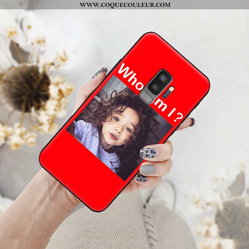 Housse Samsung Galaxy S9+ Fluide Doux Simple Étui, Étui Samsung Galaxy S9+ Silicone Nouveau Rouge