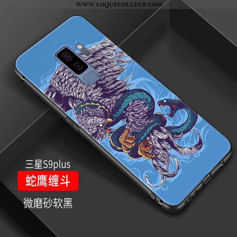 Coque Samsung Galaxy S9+ Créatif Tout Compris Vent, Housse Samsung Galaxy S9+ Vintage Grue Violet