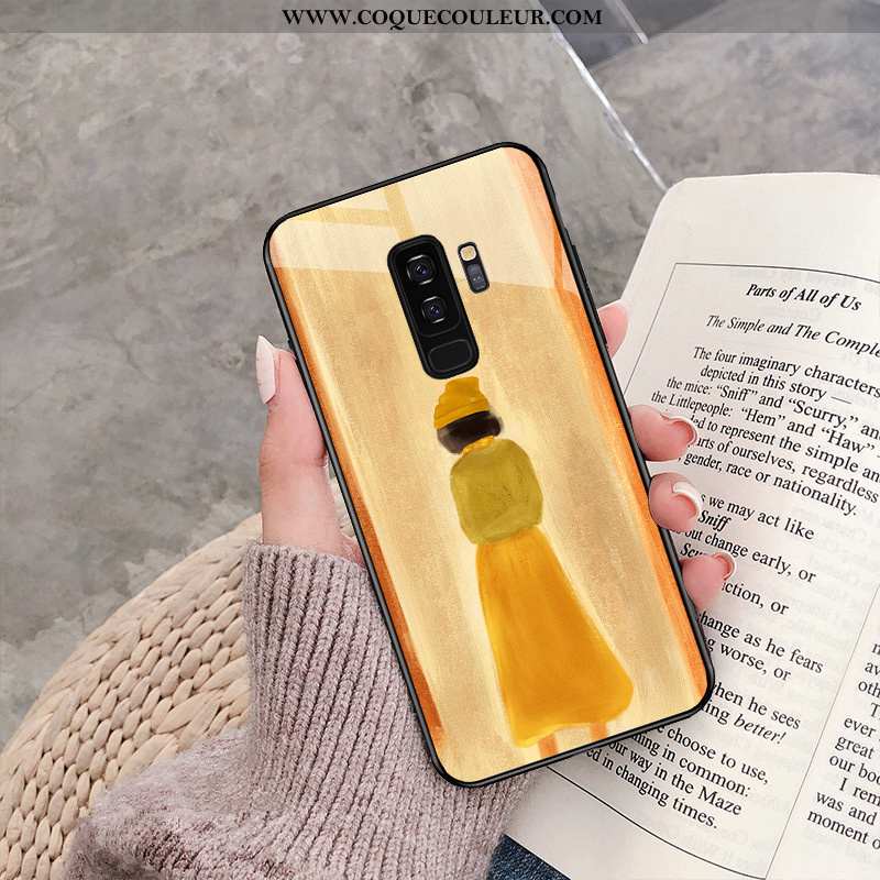 Étui Samsung Galaxy S9+ Légère Étoile Créatif, Coque Samsung Galaxy S9+ Fluide Doux Jaune