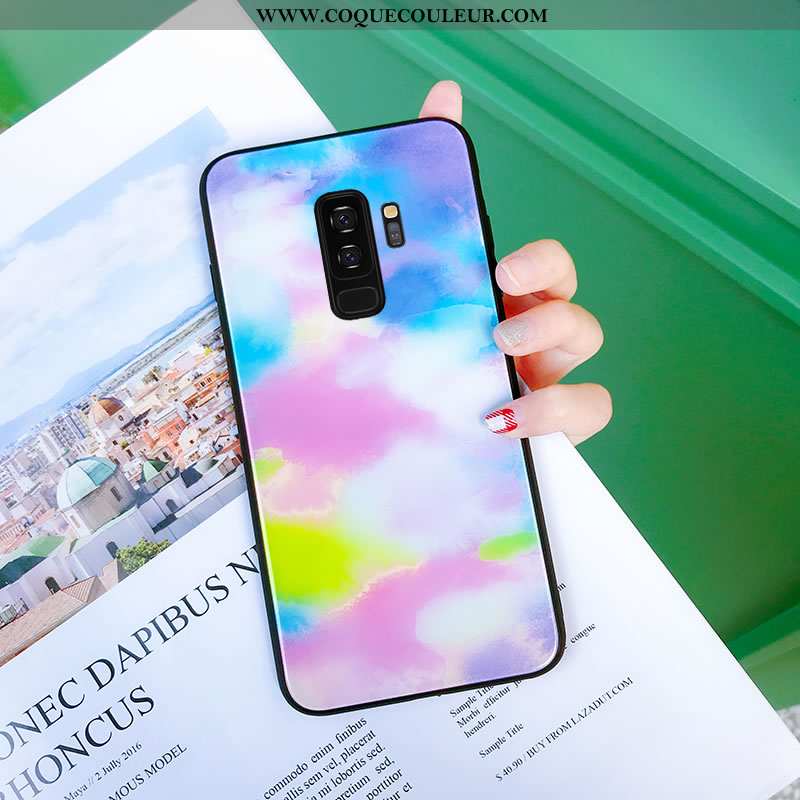 Étui Samsung Galaxy S9+ Légère Étoile Créatif, Coque Samsung Galaxy S9+ Fluide Doux Jaune