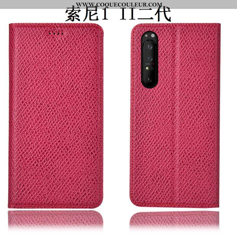 Coque Sony Xperia 1 Ii Protection Modèle Fleurie, Housse Sony Xperia 1 Ii Cuir Véritable Étui Noir