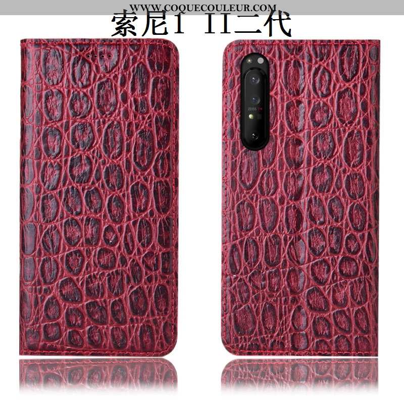 Housse Sony Xperia 1 Ii Modèle Fleurie Étui Incassable, Sony Xperia 1 Ii Protection Coque Marron