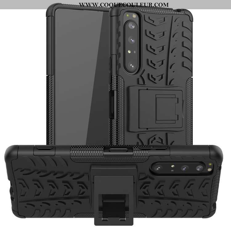 Étui Sony Xperia 1 Ii Protection Coque Noir, Sony Xperia 1 Ii Support Noir