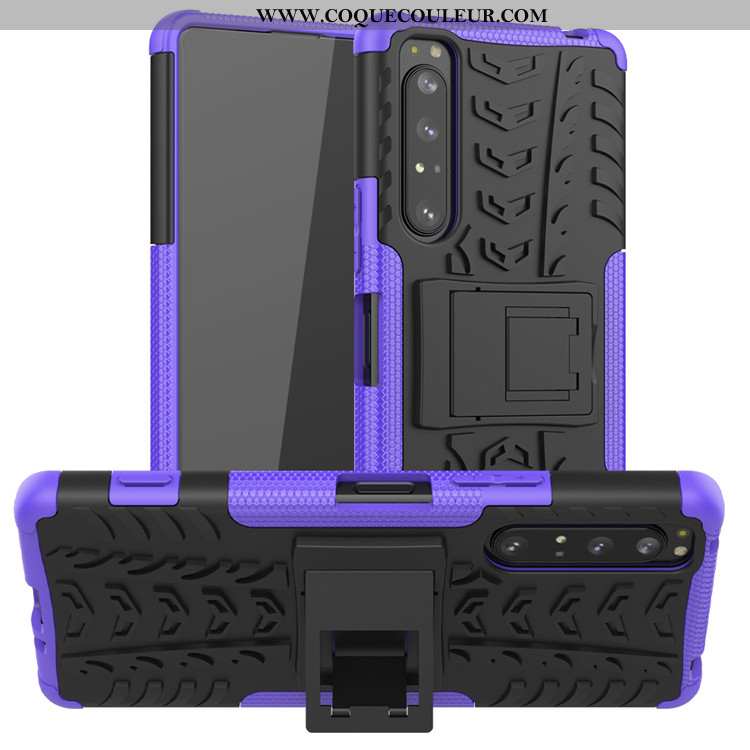 Étui Sony Xperia 1 Ii Protection Coque Noir, Sony Xperia 1 Ii Support Noir