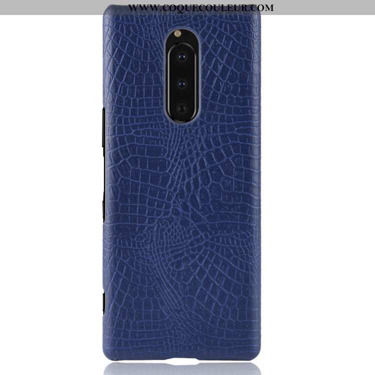 Housse Sony Xperia 1 Modèle Fleurie Bleu Marin Difficile, Étui Sony Xperia 1 Protection Tendance Ble