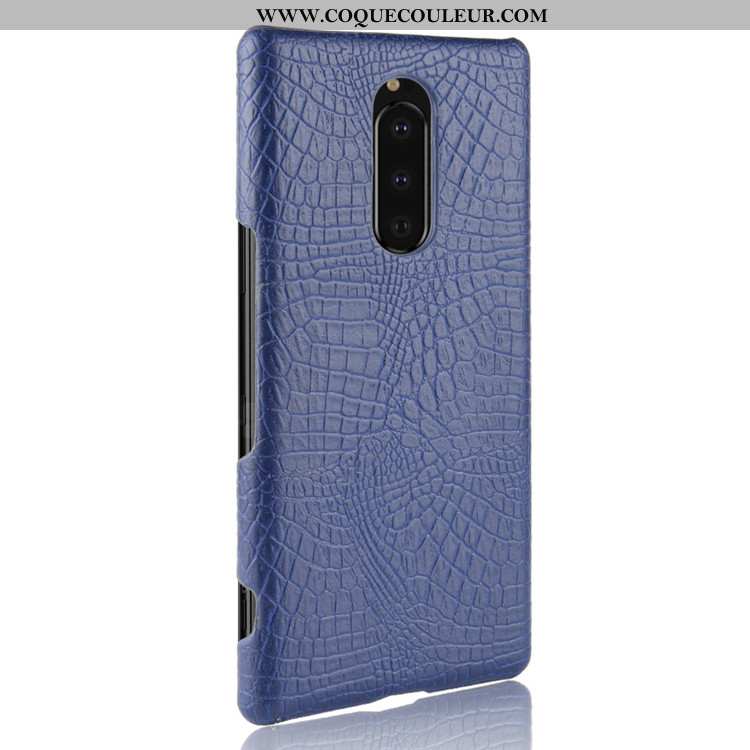 Housse Sony Xperia 1 Modèle Fleurie Bleu Marin Difficile, Étui Sony Xperia 1 Protection Tendance Ble