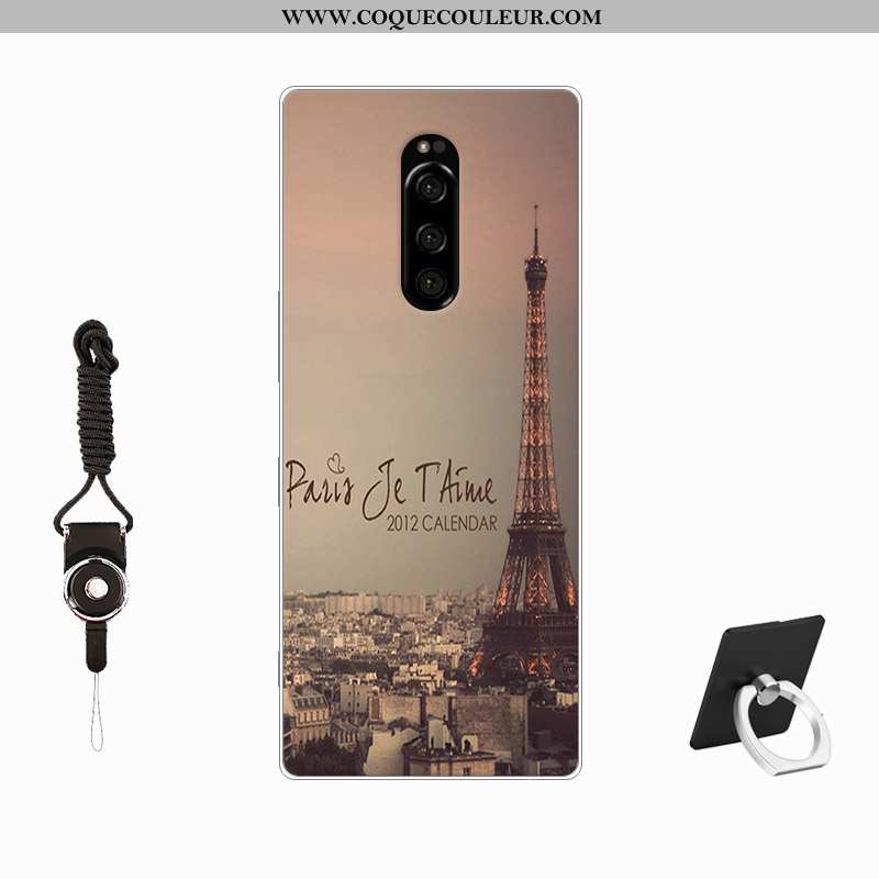 Étui Sony Xperia 1 Tendance Incassable Étui, Coque Sony Xperia 1 Fluide Doux Personnalisé Rose