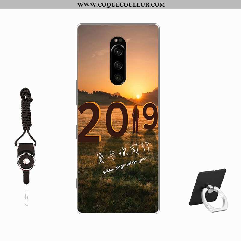 Étui Sony Xperia 1 Tendance Incassable Étui, Coque Sony Xperia 1 Fluide Doux Personnalisé Rose