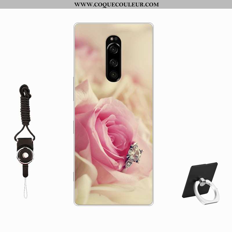 Étui Sony Xperia 1 Tendance Incassable Étui, Coque Sony Xperia 1 Fluide Doux Personnalisé Rose