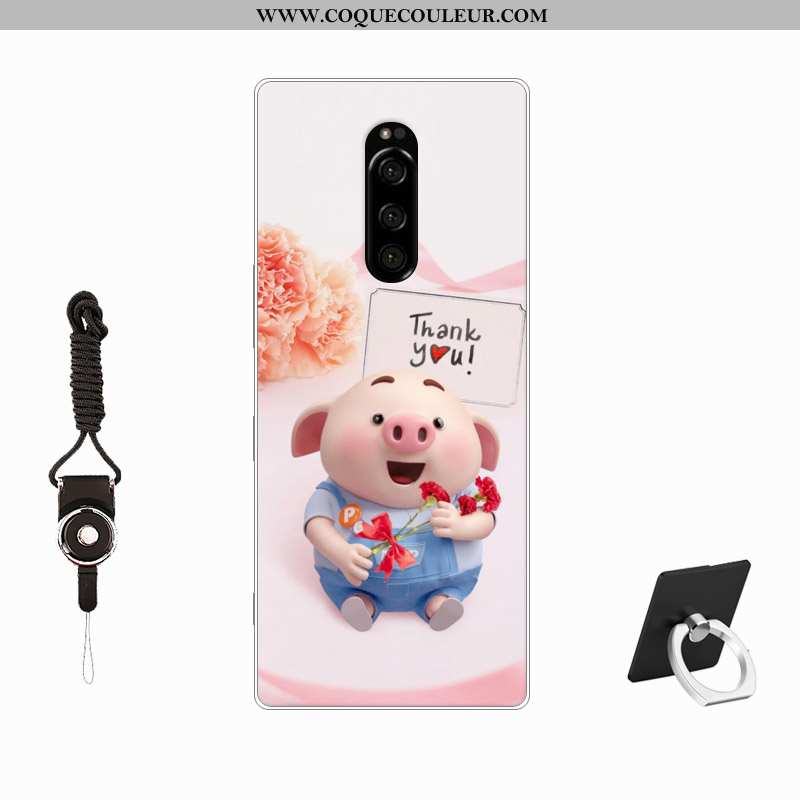 Étui Sony Xperia 1 Tendance Incassable Étui, Coque Sony Xperia 1 Fluide Doux Personnalisé Rose