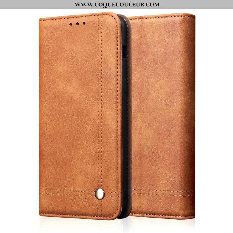 Étui Sony Xperia 1 Protection Cuir Étui, Coque Sony Xperia 1 Vintage Modèle Fleurie Marron