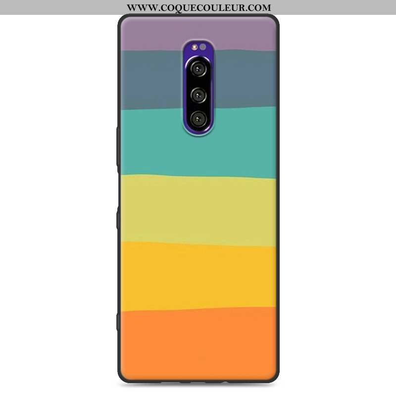 Housse Sony Xperia 1 Protection Peinture Silicone, Étui Sony Xperia 1 Fluide Doux Téléphone Portable