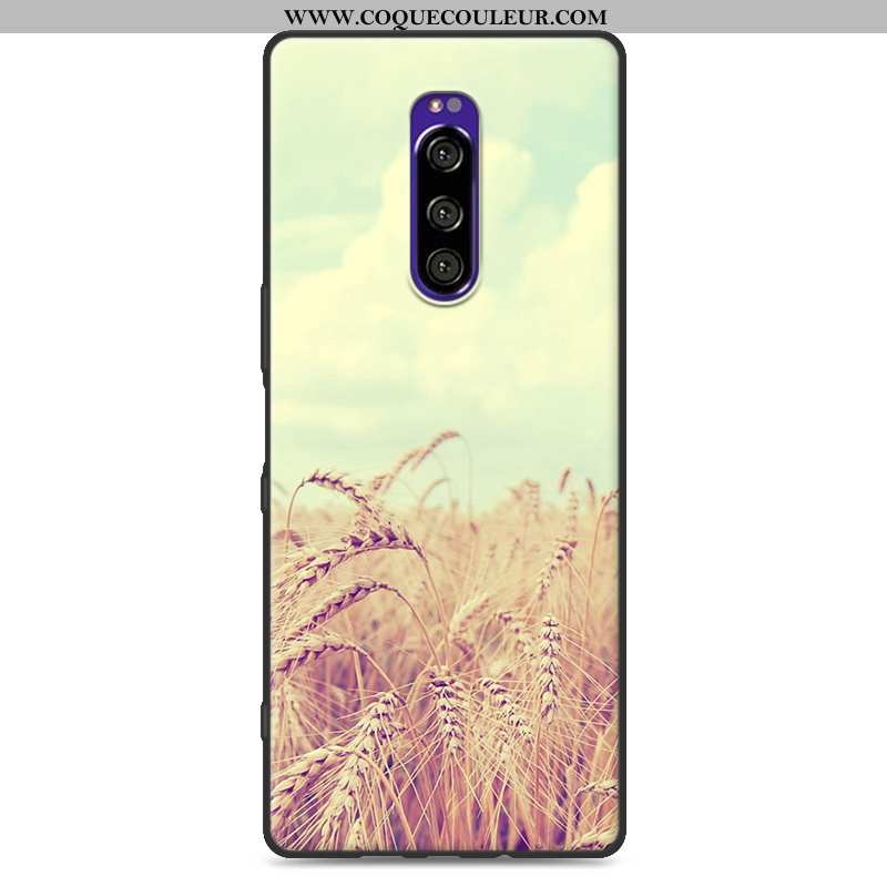 Housse Sony Xperia 1 Protection Peinture Silicone, Étui Sony Xperia 1 Fluide Doux Téléphone Portable