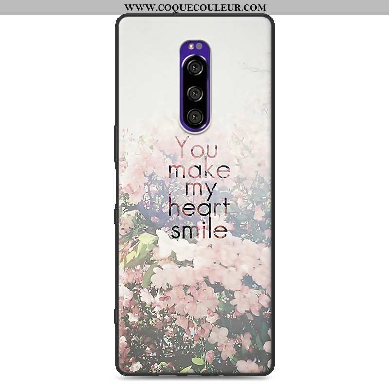 Housse Sony Xperia 1 Protection Peinture Silicone, Étui Sony Xperia 1 Fluide Doux Téléphone Portable