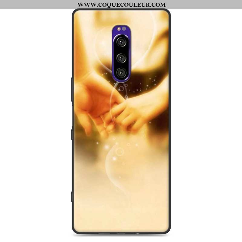 Housse Sony Xperia 1 Protection Peinture Silicone, Étui Sony Xperia 1 Fluide Doux Téléphone Portable