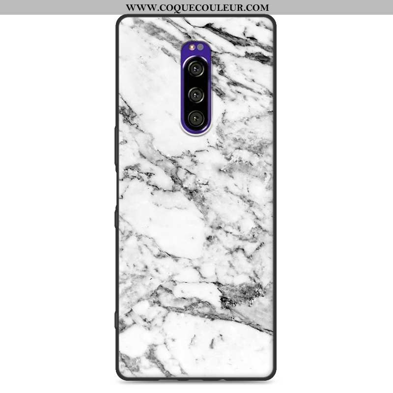 Étui Sony Xperia 1 Silicone Simple Grand, Coque Sony Xperia 1 Protection Blanche