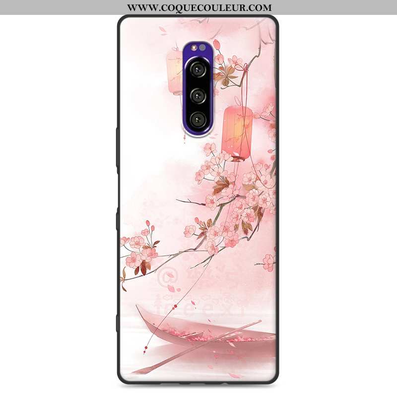 Étui Sony Xperia 1 Silicone Coque Rose, Sony Xperia 1 Protection Fluide Doux Rose