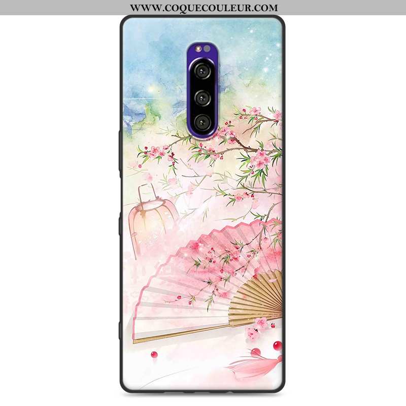 Étui Sony Xperia 1 Silicone Coque Rose, Sony Xperia 1 Protection Fluide Doux Rose