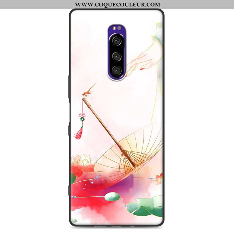 Étui Sony Xperia 1 Silicone Coque Rose, Sony Xperia 1 Protection Fluide Doux Rose