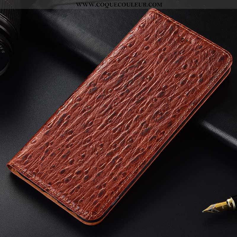 Étui Sony Xperia 1 Protection Téléphone Portable Étui, Coque Sony Xperia 1 Cuir Véritable Marron