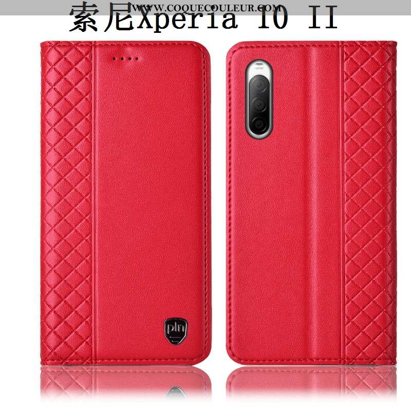 Housse Sony Xperia 10 Ii Cuir Véritable Incassable Étui, Étui Sony Xperia 10 Ii Protection Téléphone