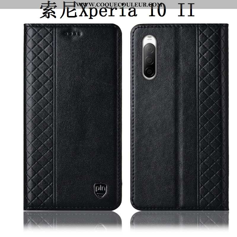 Housse Sony Xperia 10 Ii Cuir Véritable Incassable Étui, Étui Sony Xperia 10 Ii Protection Téléphone