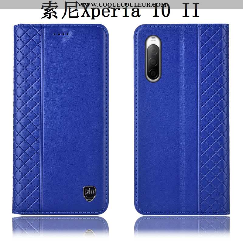 Housse Sony Xperia 10 Ii Cuir Véritable Incassable Étui, Étui Sony Xperia 10 Ii Protection Téléphone