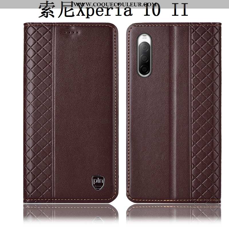 Housse Sony Xperia 10 Ii Cuir Véritable Incassable Étui, Étui Sony Xperia 10 Ii Protection Téléphone