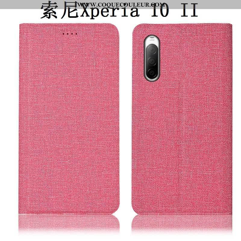 Housse Sony Xperia 10 Ii Cuir Téléphone Portable Lin, Étui Sony Xperia 10 Ii Protection Incassable B