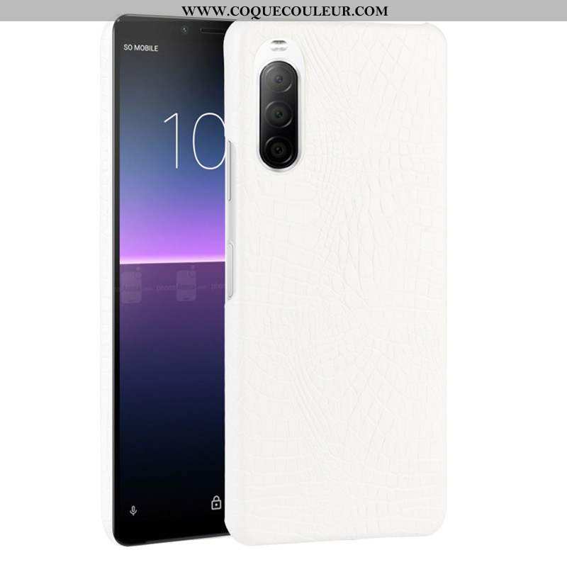 Coque Sony Xperia 10 Ii Protection Difficile, Housse Sony Xperia 10 Ii Cuir Étui Noir