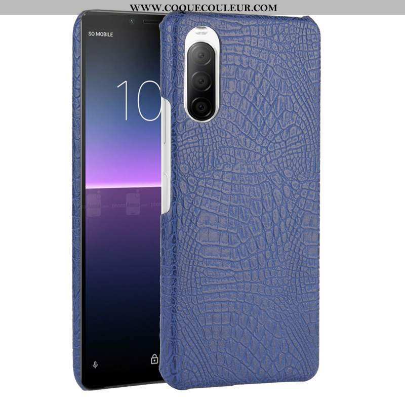 Coque Sony Xperia 10 Ii Protection Difficile, Housse Sony Xperia 10 Ii Cuir Étui Noir