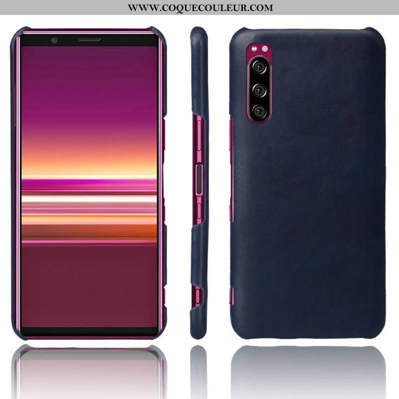 Housse Sony Xperia 10 Ii Cuir Étui Coque, Sony Xperia 10 Ii Protection Téléphone Portable Bleu Foncé