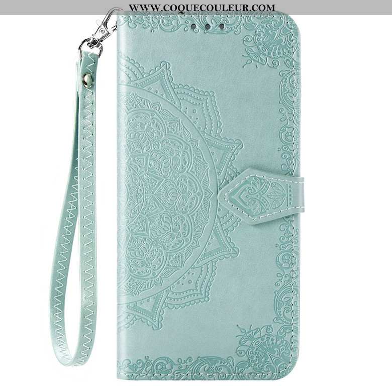 Housse Sony Xperia 10 Ii Cuir Incassable Clamshell, Étui Sony Xperia 10 Ii Protection Verte