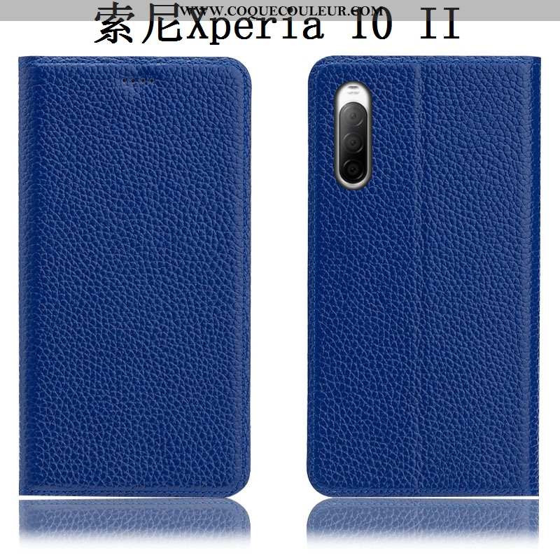 Coque Sony Xperia 10 Ii Cuir Véritable Housse, Housse Sony Xperia 10 Ii Modèle Fleurie Téléphone Por