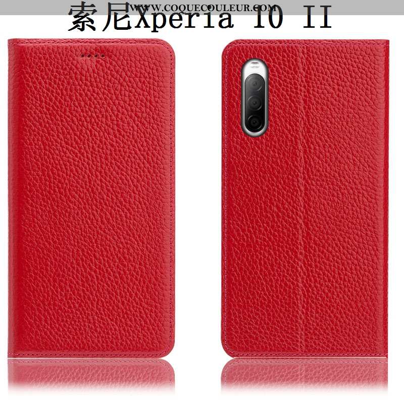 Coque Sony Xperia 10 Ii Cuir Véritable Housse, Housse Sony Xperia 10 Ii Modèle Fleurie Téléphone Por