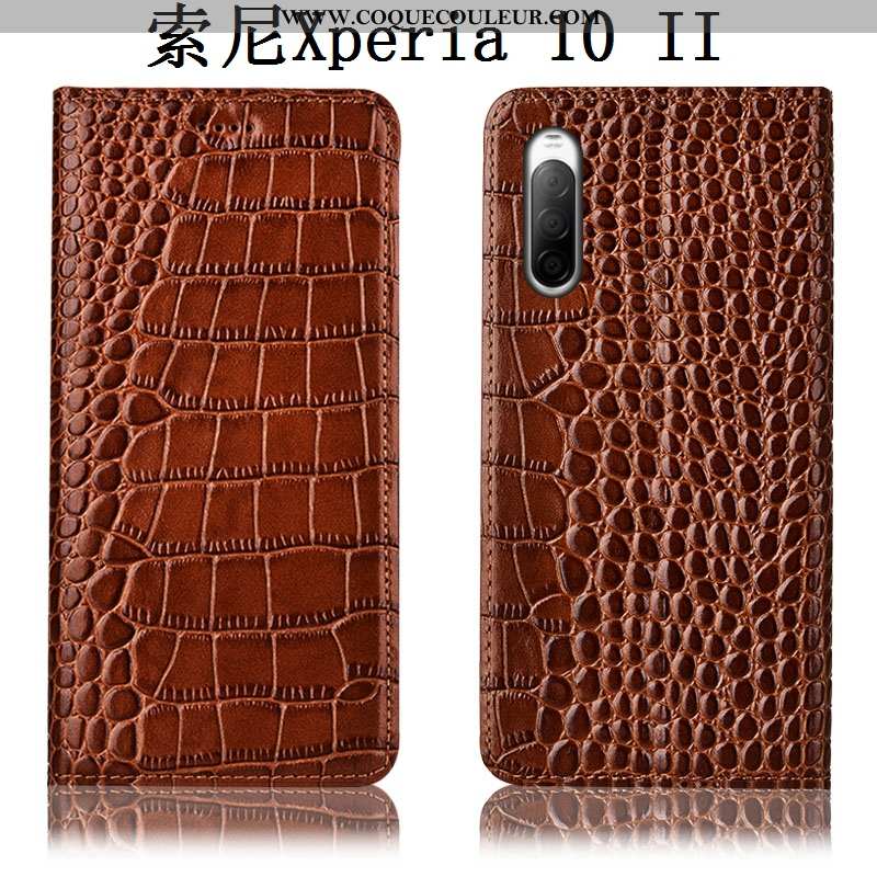 Étui Sony Xperia 10 Ii Protection Téléphone Portable Coque, Coque Sony Xperia 10 Ii Cuir Véritable I