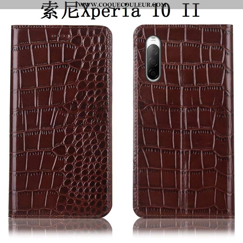 Étui Sony Xperia 10 Ii Protection Téléphone Portable Coque, Coque Sony Xperia 10 Ii Cuir Véritable I