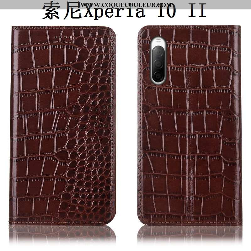 Étui Sony Xperia 10 Ii Protection Téléphone Portable Coque, Coque Sony Xperia 10 Ii Cuir Véritable I