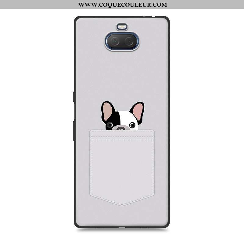 Coque Sony Xperia 10 Plus Dessin Animé Personnalité Gris, Housse Sony Xperia 10 Plus Charmant Incass