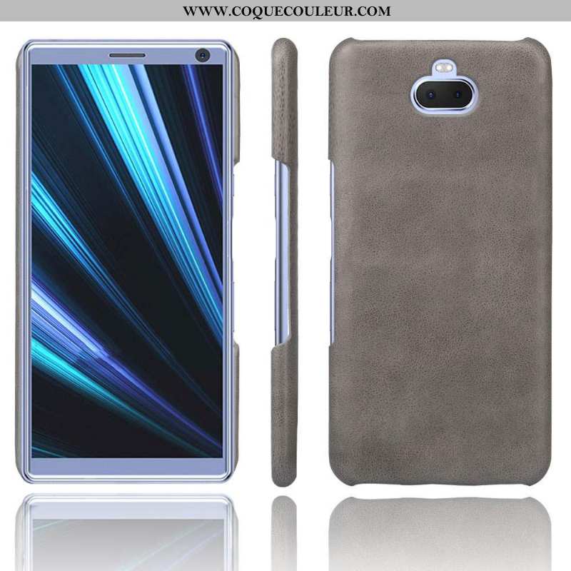 Étui Sony Xperia 10 Plus Cuir Incassable Qualité, Coque Sony Xperia 10 Plus Protection Bleu Foncé