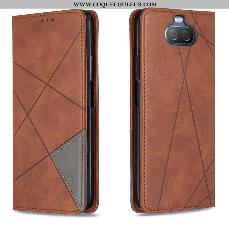 Coque Sony Xperia 10 Protection Étui Téléphone Portable, Housse Sony Xperia 10 Marron Automatique