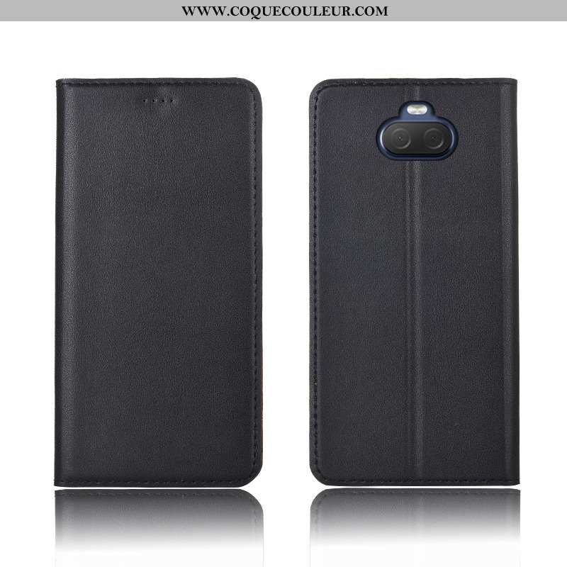 Housse Sony Xperia 10 Cuir Protection Délavé En Daim Véritable, Étui Sony Xperia 10 Fluide Doux Clam