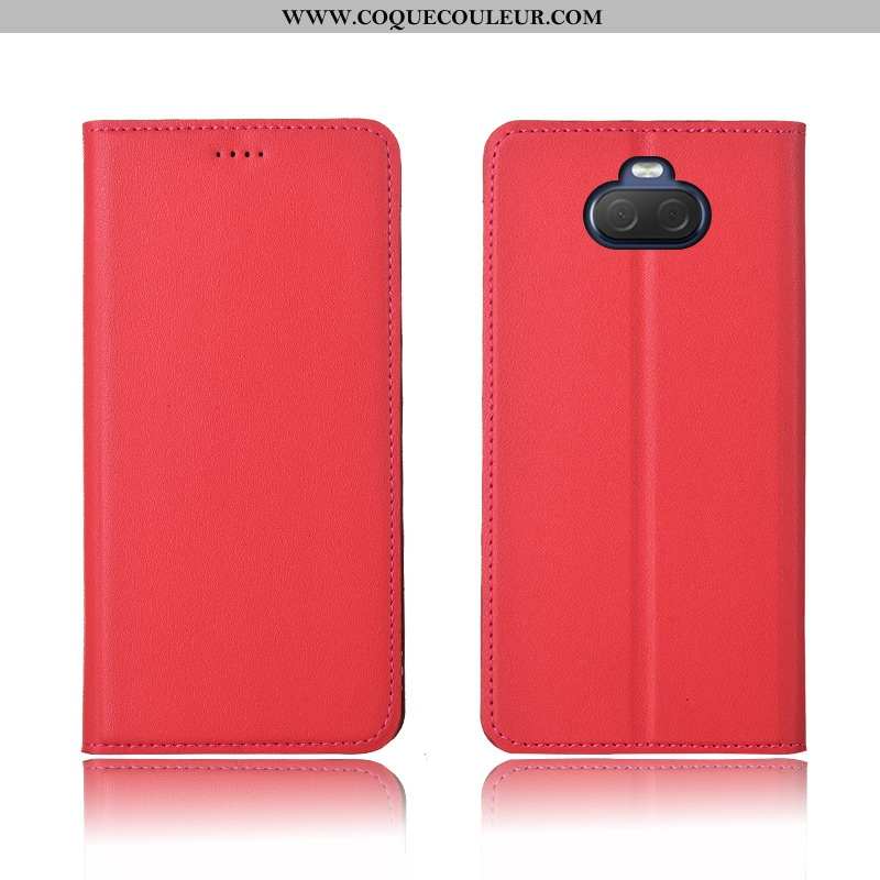 Housse Sony Xperia 10 Cuir Protection Délavé En Daim Véritable, Étui Sony Xperia 10 Fluide Doux Clam