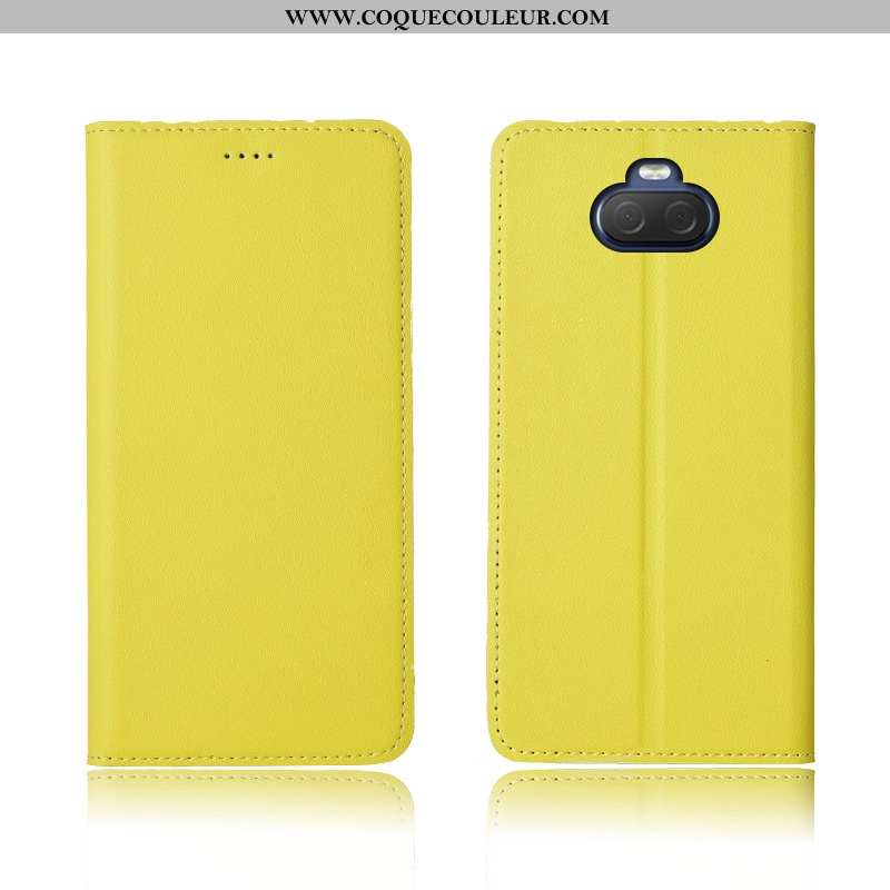 Housse Sony Xperia 10 Cuir Protection Délavé En Daim Véritable, Étui Sony Xperia 10 Fluide Doux Clam