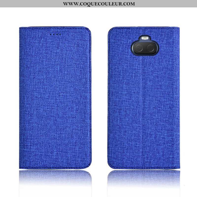 Housse Sony Xperia 10 Cuir Silicone Protection, Étui Sony Xperia 10 Fluide Doux Incassable Bleu