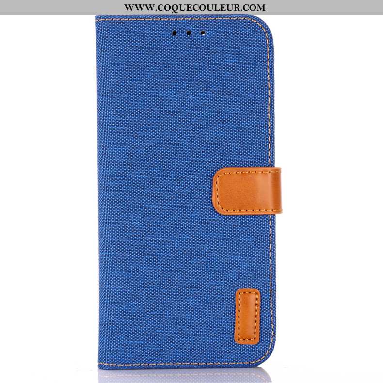 Étui Sony Xperia 5 Cuir Téléphone Portable Clamshell, Coque Sony Xperia 5 Protection Bleu