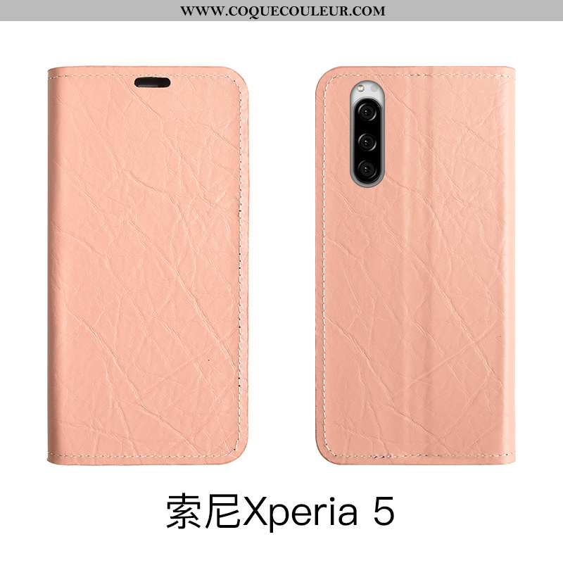 Housse Sony Xperia 5 Légère Tout Compris Jours, Étui Sony Xperia 5 Cuir Rouge